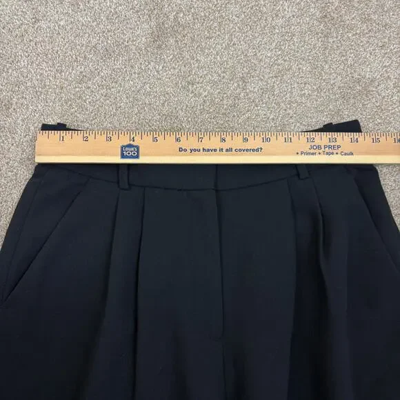 Abercrombie & Fitch Curve Love Sloane Tailored Wide Leg Pant Black Womens Size 8 - Picture 10 of 12